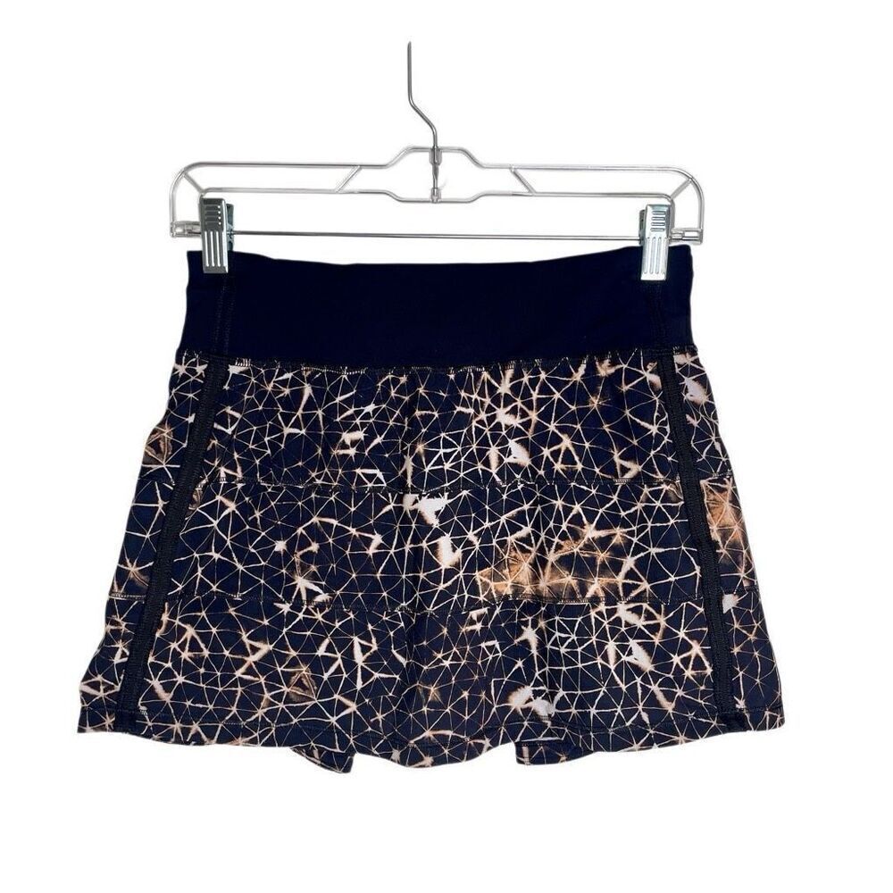 Lululemon Pace Rival Star Crush Skirt Skort Black Beige Run Gym Golf Tennis 4 S